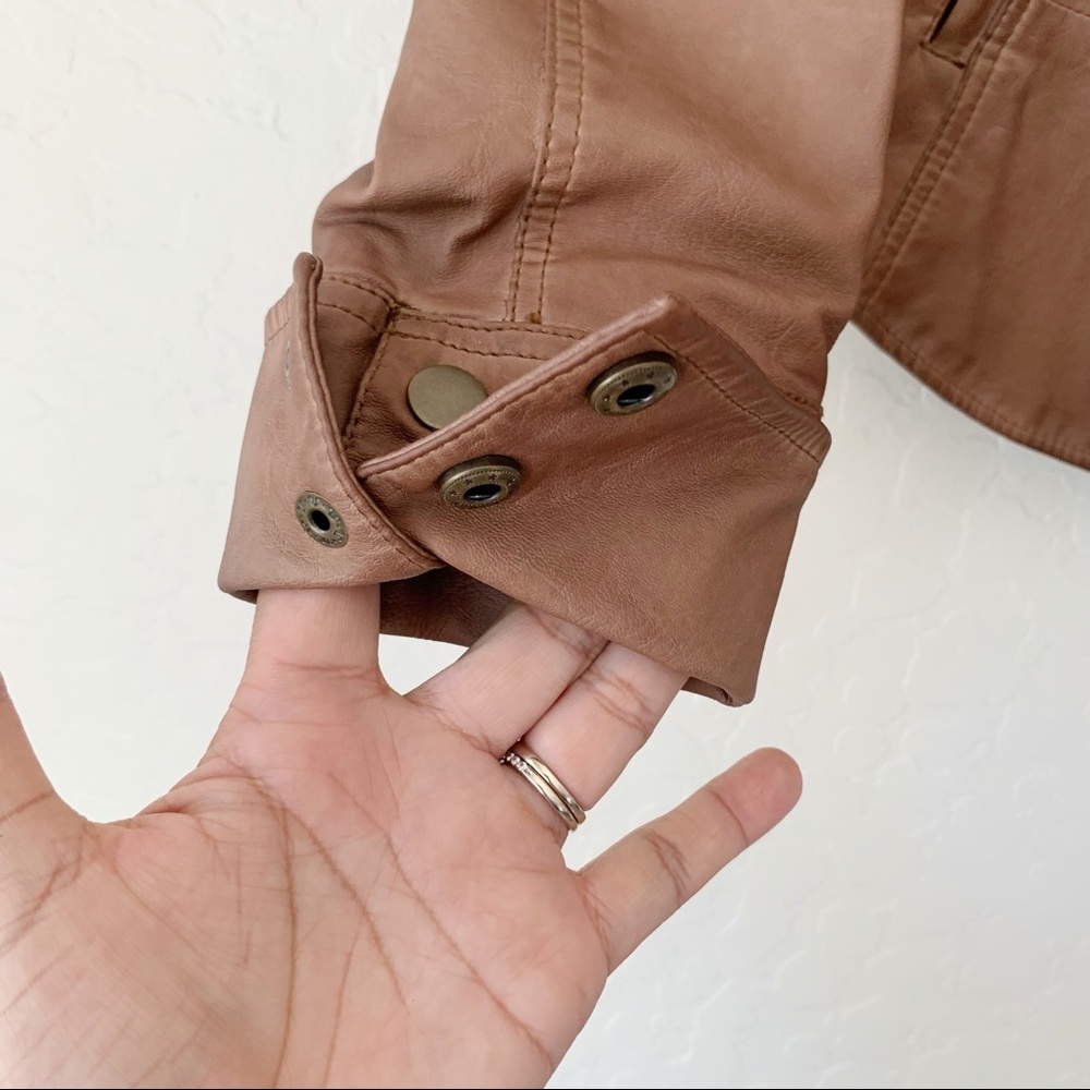 Anthropologie Hei Hei Vegan Leather Bomber Moto Jacket XXSmall - Picture 13 of 16